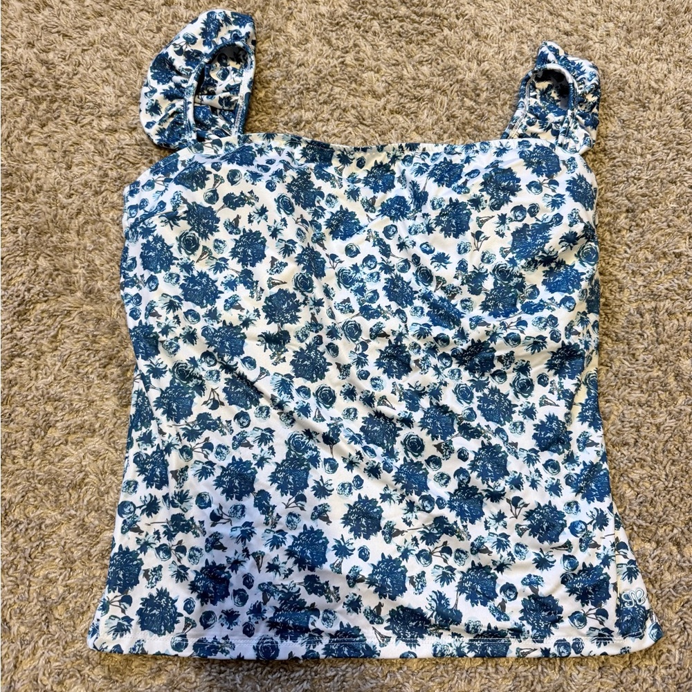 Albion Blue and White Floral Blouse & Bottom